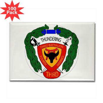 3B4M - M01 - 01 - 3rd Battalion 4th Marines - Rectangle Magnet (100 pack)